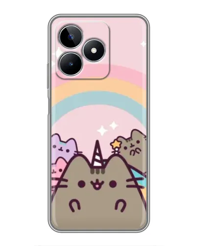 Чехол для Realme C53 с картинкой «Единорог Pusheen»