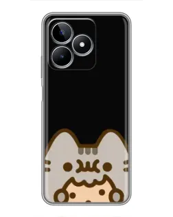 Чехол для Realme C53 с картинкой «Пушин на черном»