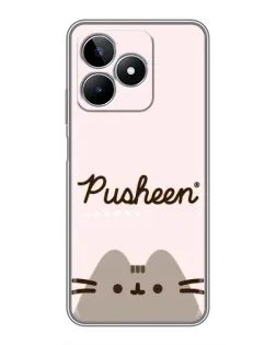 Чехол для Realme C53 с картинкой «Pusheen логотип»