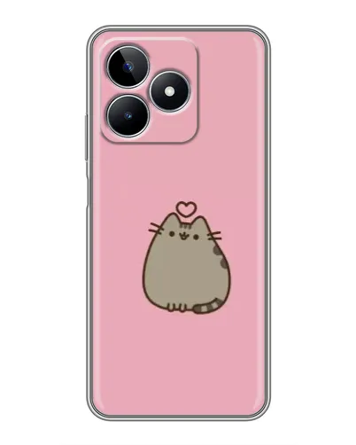 Чехол для Realme C53 с картинкой «Pusheen сердце»