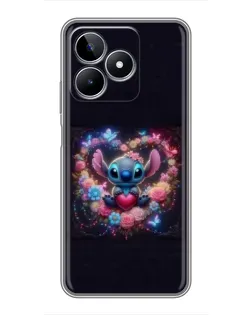 Чехол для Realme C53 с картинкой «Stitch в цветах» Чехол для Realme C53 с картинкой «Stitch в цветах»
