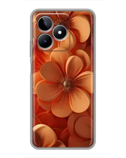 Чехол для Realme C53 с картинкой «Оранжевый макро цветок»
