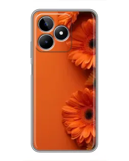 Чехол для Realme C53 с картинкой «Оранжевые герберы»