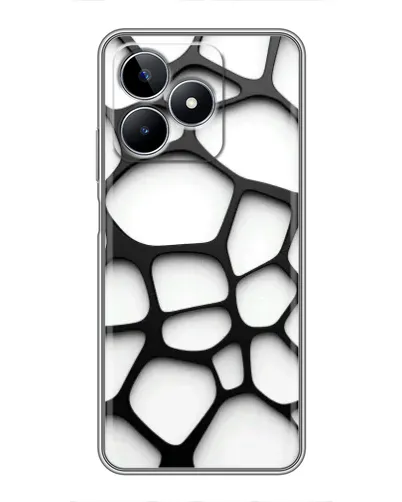 Чохол для Realme C53 з картинкою «Біла об'ємна сітка»