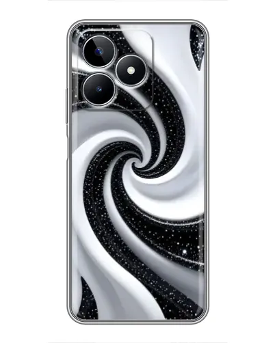 Чохол для Realme C53 з картинкою «Чорно-біла спіраль»