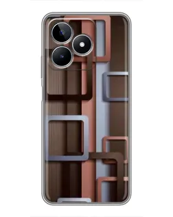 Чохол для Realme C53 з картинкою «Коричневі об'ємні квадрати» Чохол для Realme C53 з картинкою «Коричневі об'ємні квадрати»
