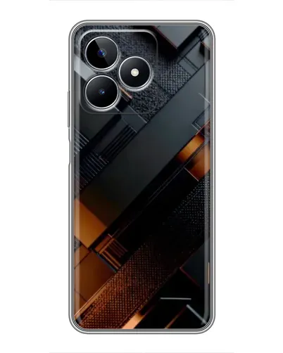 Чохол для Realme C53 з картинкою «Чорні геометричні блоки»
