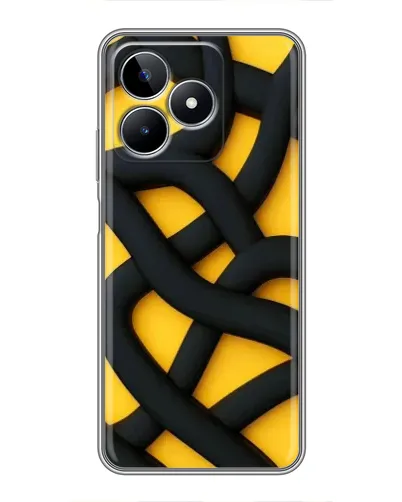 Чохол для Realme C53 з картинкою «Чорне жовте переплетення»