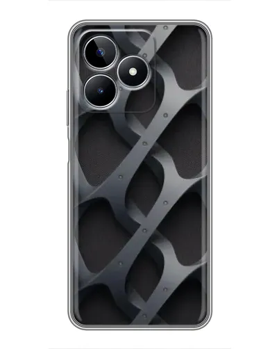 Чохол для Realme C53 з картинкою «Об'ємне сіре плетіння»