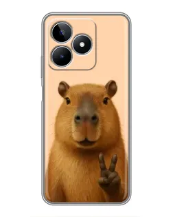 Чехол для Realme C53 с картинкой «Капибара виктория»