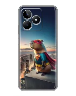 Чехол для Realme C53 с картинкой «Капи-мен супергерой»