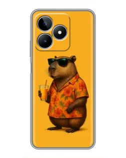Чехол для Realme C53 с картинкой «Капибара на отдыхе»