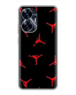 Чохол для Realme C55 з картинкою «Jordan Red Pattern» Чохол для Realme C55 з картинкою «Jordan Red Pattern»