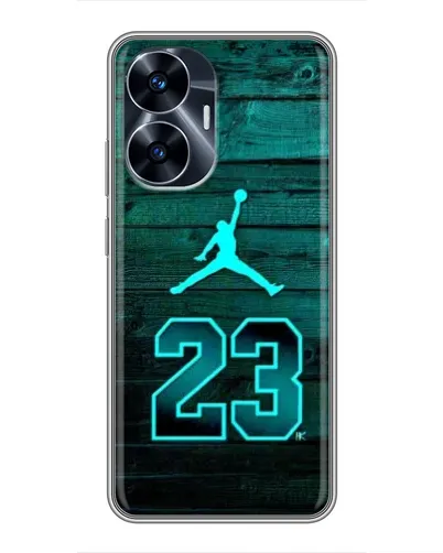 Чехол для Realme C55 с картинкой «Jordan Cyan 23»