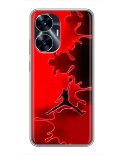Чехол для Realme C55 с картинкой «Jordan Red Smoke»