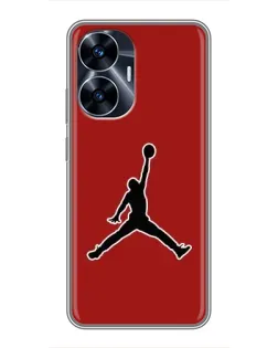 Чехол для Realme C55 с картинкой «Jordan Red Back»