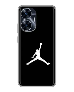 Чехол для Realme C55 с картинкой «Jordan Silhouette»
