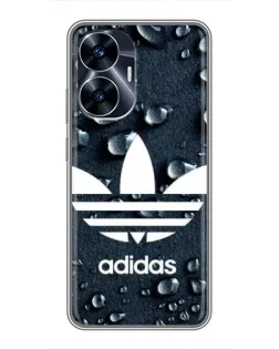 Чехол для Realme C55 с картинкой «Adidas Trefoil Blue»