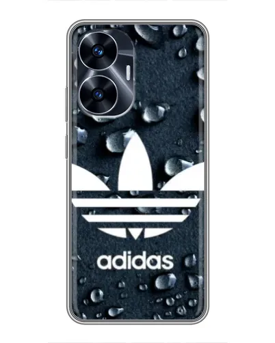 Чехол для Realme C55 с картинкой «Adidas Trefoil Blue»