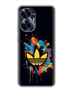 Чехол для Realme C55 с картинкой «Adidas Splash»