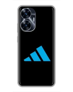 Чехол для Realme C55 с картинкой «Adidas Cyan Logo»