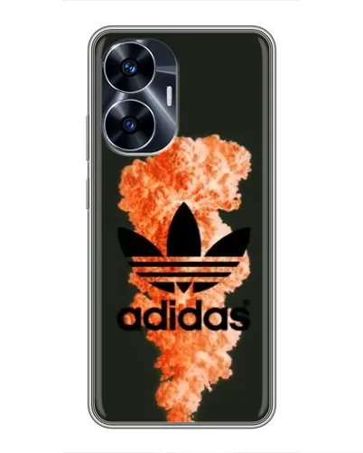 Чехол для Realme C55 с картинкой «Оранжевый дым Adidas»