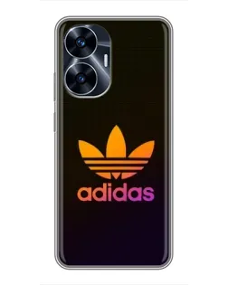Чехол для Realme C55 с картинкой «Градиент Adidas»
