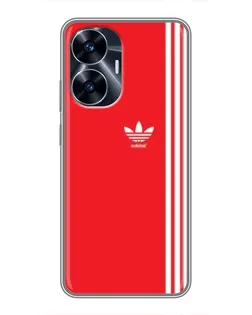 Чехол для Realme C55 с картинкой «Красный минимализм Adidas»