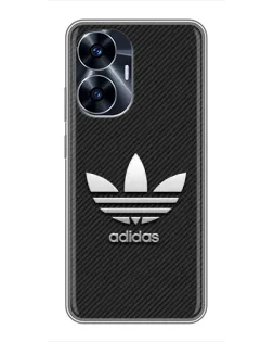 Чехол для Realme C55 с картинкой «Adidas Карбоновая текстура»