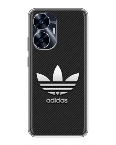 Чехол для Realme C55 с картинкой «Adidas Карбоновая текстура»