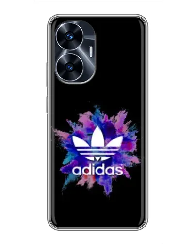 Чехол для Realme C55 с картинкой «Взрыв красок Adidas»