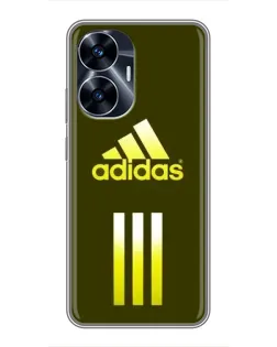 Чехол для Realme C55 с картинкой «Оливковый градиент Adidas»