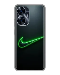 Чехол для Realme C55 с картинкой «Неоновый контур Nike» Чехол для Realme C55 с картинкой «Неоновый контур Nike»