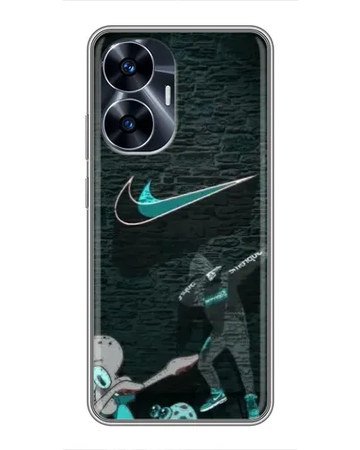 Чехол для Realme C55 с картинкой «Спортивный арт Nike»