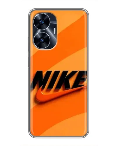 Чехол для Realme C55 с картинкой «Оранжевый драйв Nike»