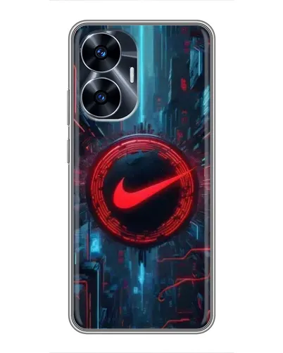 Чехол для Realme C55 с картинкой «Техногенный стиль Nike»