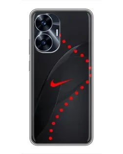 Чехол для Realme C55 с картинкой «Абстрактный дизайн Nike»