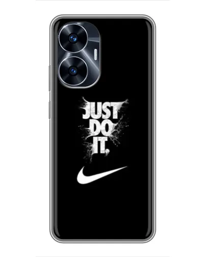 Чехол для Realme C55 с картинкой «Текстовый принт Nike»