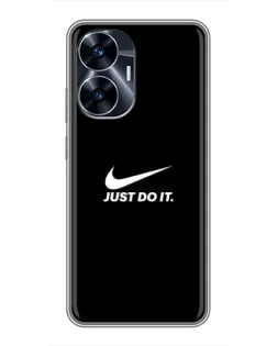 Чехол для Realme C55 с картинкой «Минимализм от Nike»