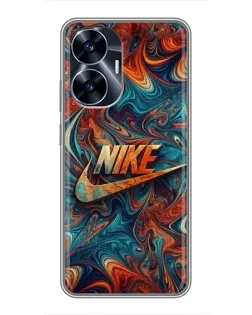 Чехол для Realme C55 с картинкой «Nike в абстракции»