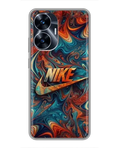 Чехол для Realme C55 с картинкой «Nike в абстракции»