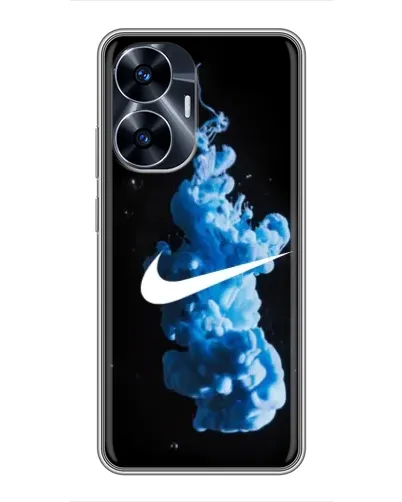 Чехол для Realme C55 с картинкой «Nike и синий дым»