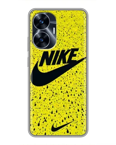 Чехол для Realme C55 с картинкой «Желтый текстурный Nike»