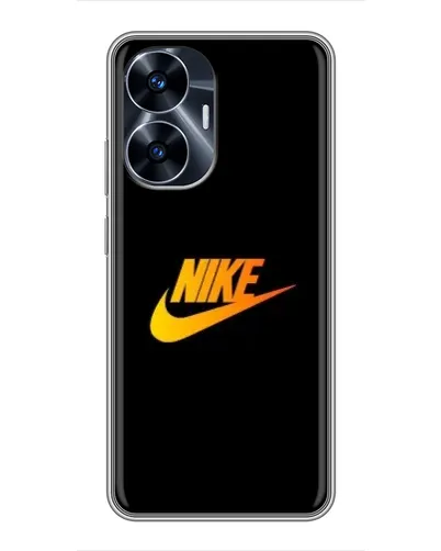 Чехол для Realme C55 с картинкой «Золотой логотип Nike»