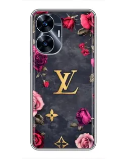 Чехол для Realme C55 с картинкой «Цветочный Louis Vuitton»