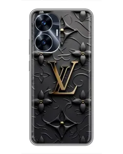 Чехол для Realme C55 с картинкой «Кожаная текстура LV»