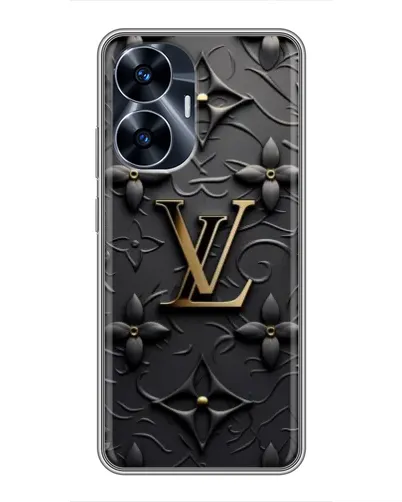Чехол для Realme C55 с картинкой «Кожаная текстура LV»