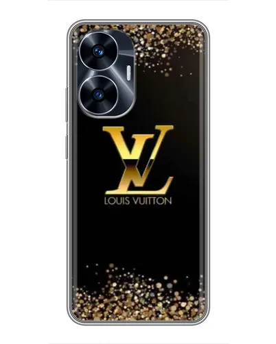 Чехол для Realme C55 с картинкой «LV — золотые искры»