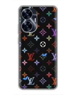Чехол для Realme C55 с картинкой «Цветная монограмма LV»
