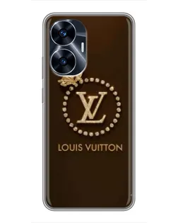 Чехол для Realme C55 с картинкой «LV — золотая печать»